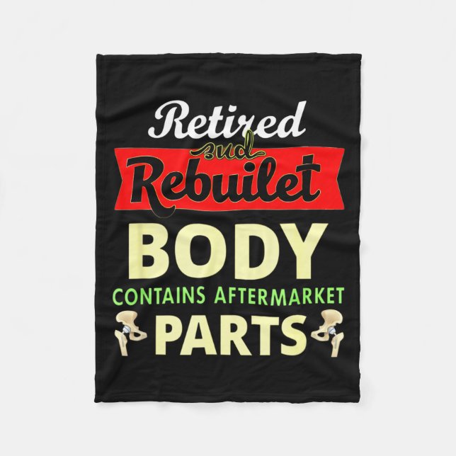 Funny After Hip Surgery Recovery Bionic Hip Replac Fleece Blanket (Front)