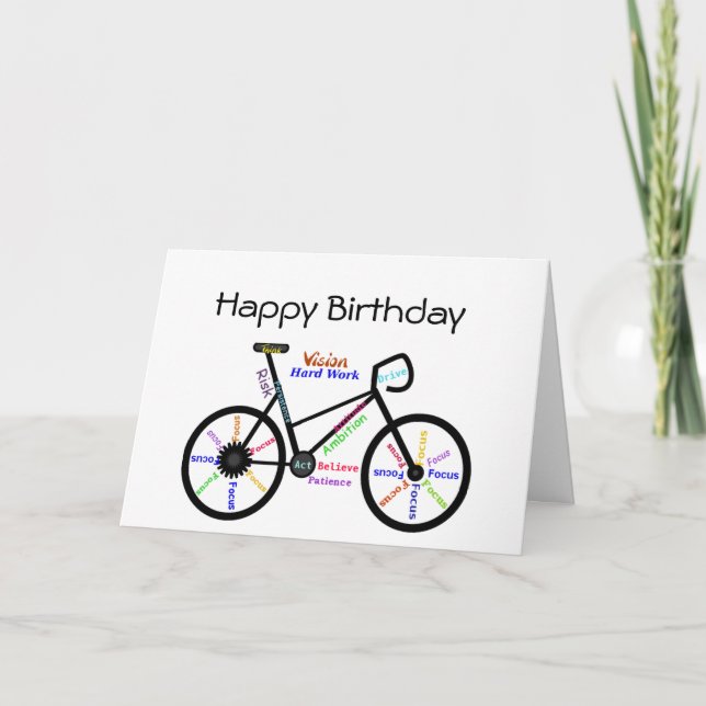 Funny Age Birthday Bike, Cycling, Sport, Hobby Card (Front)