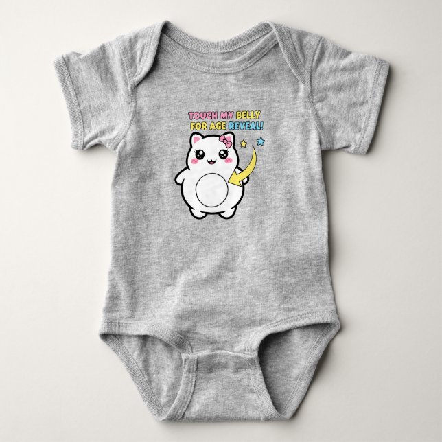 Funny Age Reveal Interactive Belly Baby Bodysuit (Front)