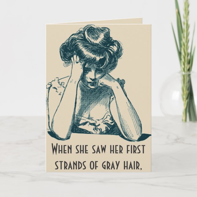 Funny Aging Grey Hair Birthday Card (Front)