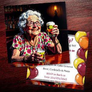 Funny Aging Humour Saloon Birthday Party Invitation