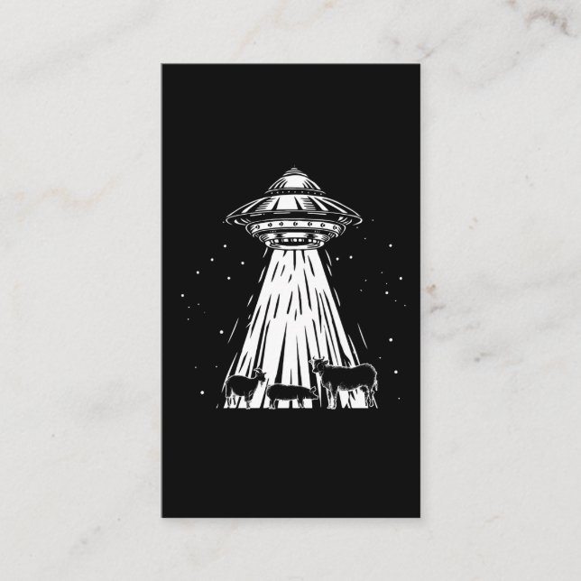 Funny Agriculture Alien Cows UFO Abduction Farmer Business Card (Front)