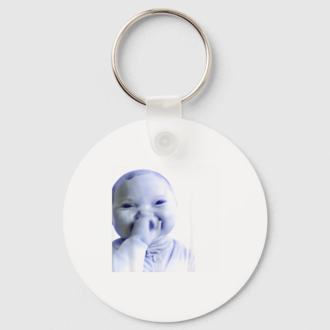Funny Ai Baby Holding Laugh Meme  Key Ring (Front)