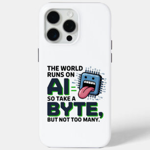 Funny AI Byte Quote – Tech Geek Humour iPhone 15 Pro Max Case