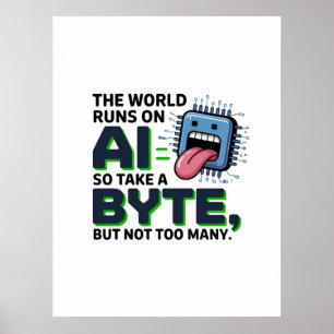 Funny AI Byte Quote – Tech Geek Humour Poster