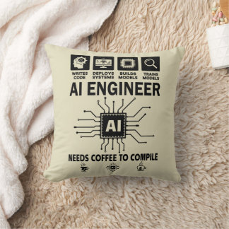 Funny AI Engineer Coding Programmer Developer Tech Cushion
