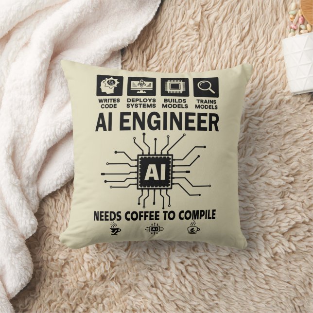 Funny AI Engineer Coding Programmer Developer Tech Cushion (Blanket)