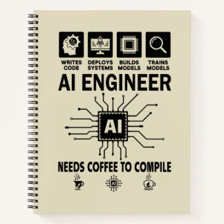 Funny AI Engineer Coding Programmer Developer Tech Notebook