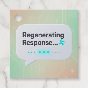 Funny AI Gift Tag – “Regenerating Response 🔄”