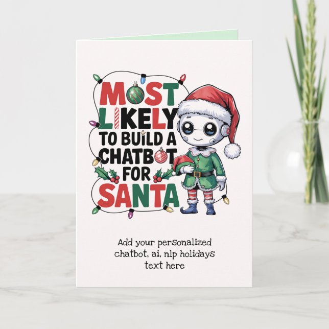Funny Ai Santa Chatbot Greeting Card Corporate (Front)