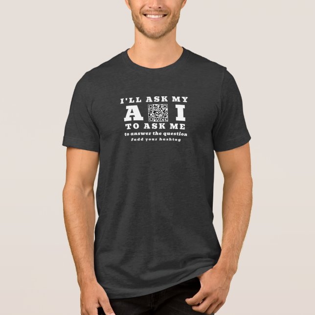 Funny AI Startup Tech – 2 QR Code Custom Marketing Tri-Blend Shirt (Front)