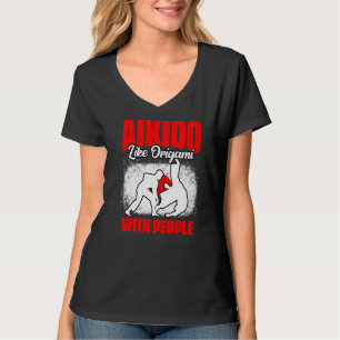 Funny Aikido Martial Art Like Origami With People T-Shirt