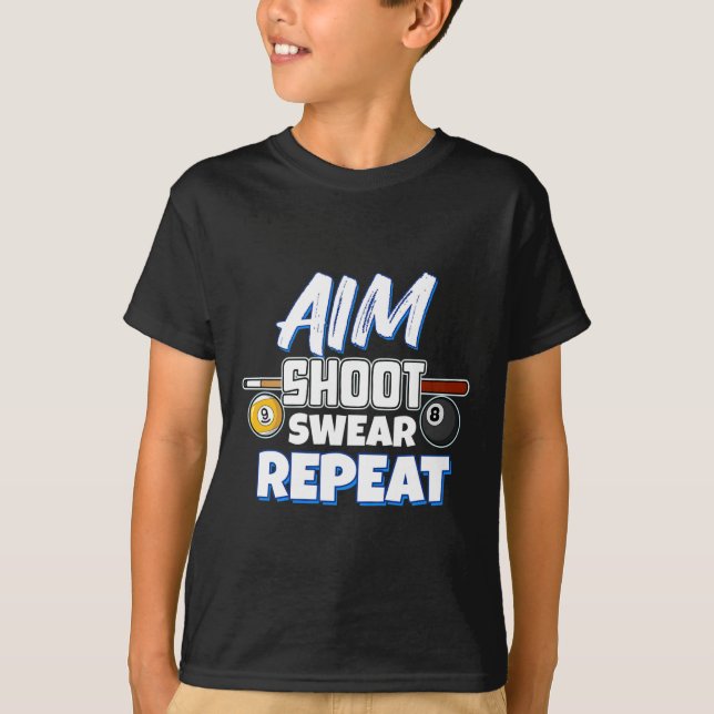 Funny Aim Pool Player Gift Billiard  T-Shirt (Front)
