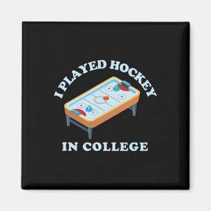 Funny Air Hockey I Played Hockey College Retro Tab Magnet