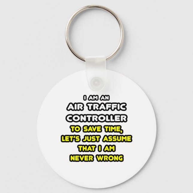 Funny Air Traffic Controller T-Shirts Key Ring (Front)