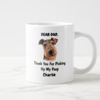 Funny Airedale terrier Dad Watercolor Canine Art 