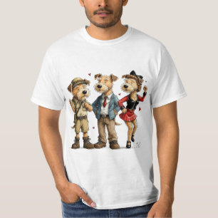 Funny Airedale Terrier Shirt Cute Trio Tee