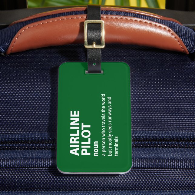 Funny Airline Captain Definition Luggage Tag (Front Insitu 2)