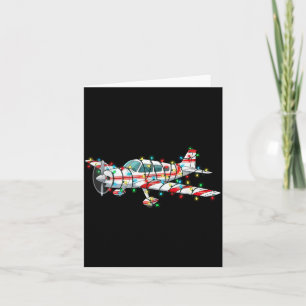 Funny Airplane Christmas Graphics Lights Lover  Card