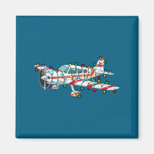 Funny Airplane Christmas Graphics Lights Lover Magnet