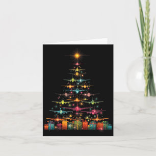 Funny Airplanes Christmas Tree Graphic Air Planes Card