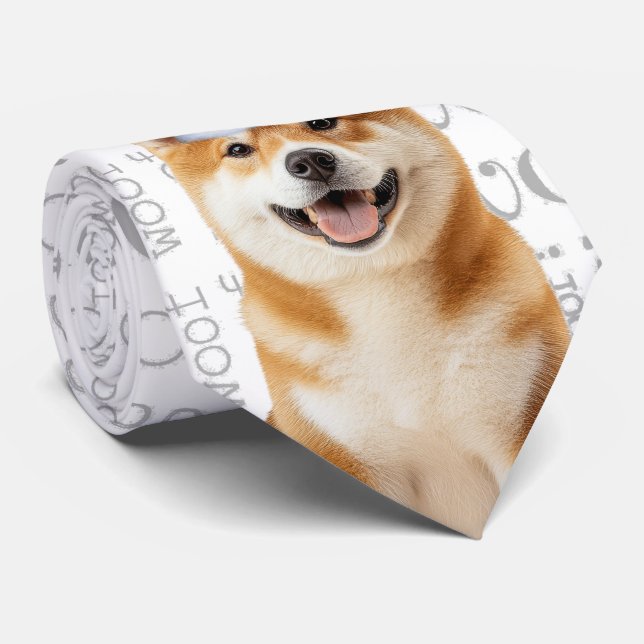 Funny Akita Christmas Dog Lover Tie (Rolled)