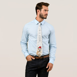 Funny Akita Christmas Dog Lover Tie