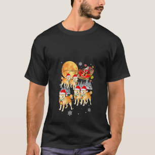 Funny Akita Inu Dog Reindeer Christmas Santa Claus T-Shirt