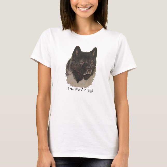Funny akita slogan not a husky portrait art T-Shirt (Front)