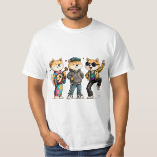 Funny Akita Squad Shirt Cute Dog Trio Cartoon