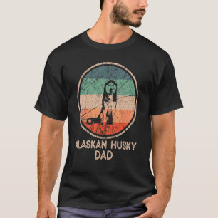 Funny Alaskan Husky Dog Vintage Alaskan Husky Dad T-Shirt