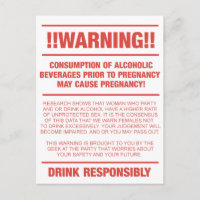Funny alcohol and pregnancy warning