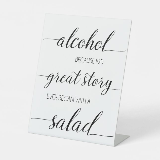 Funny Alcohol Bar Pedestal Sign (Front)