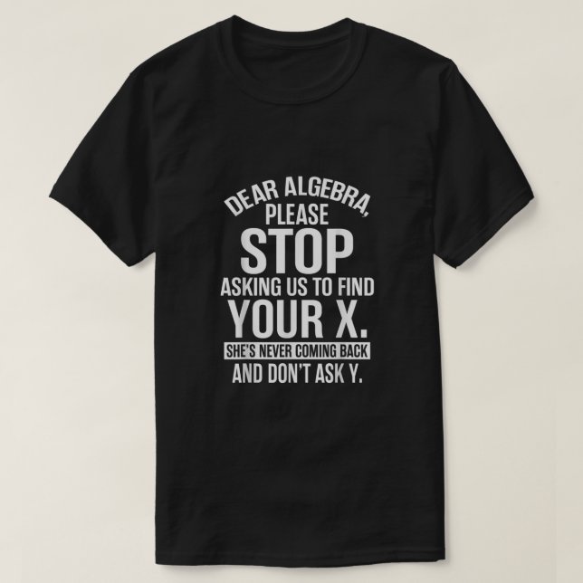 Funny Algebra Apparel - Awesome Math Majors Design T-Shirt (Design Front)