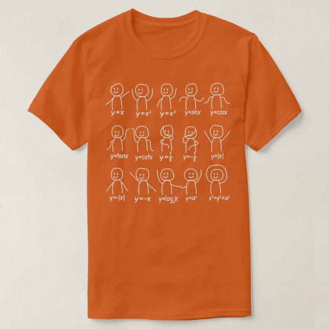 Funny Algebra Dance Graph Figures Math Equation T-Shirt (Design Front)