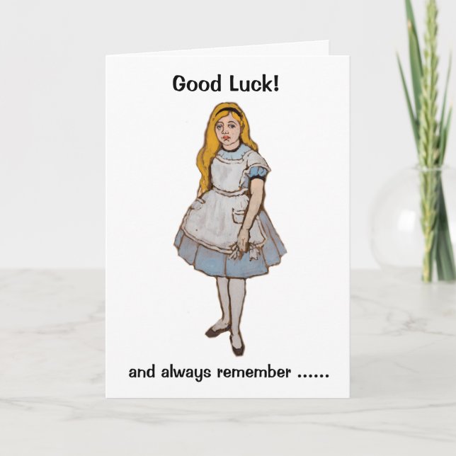 Funny Alice Lucky Rabbit Good Luck Card (Front)