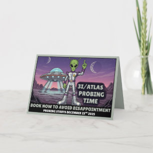 Funny Alien 3I/ATLAS comet Card