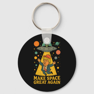 Funny Alien Abduction Trump Ufo Space Humor Tee Key Ring