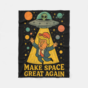 Funny Alien Abduction Trump Ufo Space Humour Tee Fleece Blanket