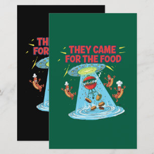 Funny Alien BBQ UFO Abduction Hot Dogs Burgers