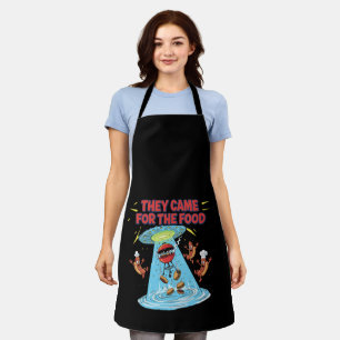 Funny Alien BBQ UFO Abduction Hot Dogs Burgers Apron
