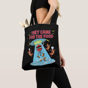 Funny Alien BBQ UFO Abduction Hot Dogs Burgers Tote Bag