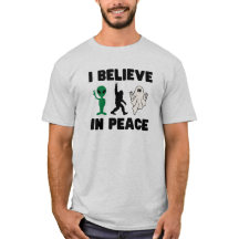 Funny Alien Bigfoot and Ghost T-shirt for Men