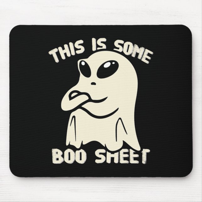 Funny Alien Bull Ghost Halloween This Is Some Boo  Mouse Pad (Front)