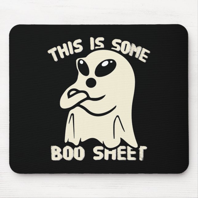 Funny Alien Bull Ghost Halloween This Is Some Boo  Mouse Pad (Front)
