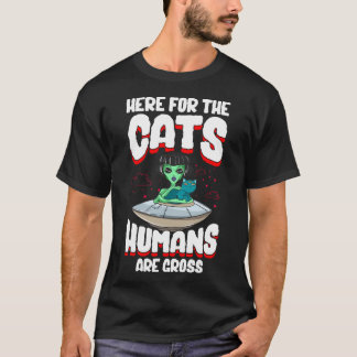 Funny Alien Cat Abductor Halloween Humour T-Shirt
