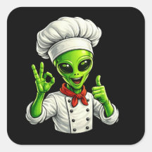 Funny Alien Chef Design Cute Space Cook With Chef