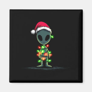 Funny Alien Christmas Graphics Lights Lover Extrat Magnet