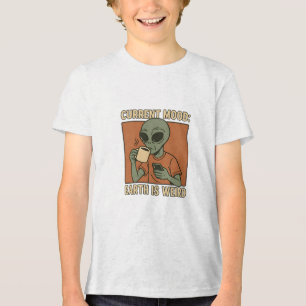 Funny Alien Coffee Design Tri-Blend Shirt