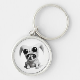 Funny alien dog key ring